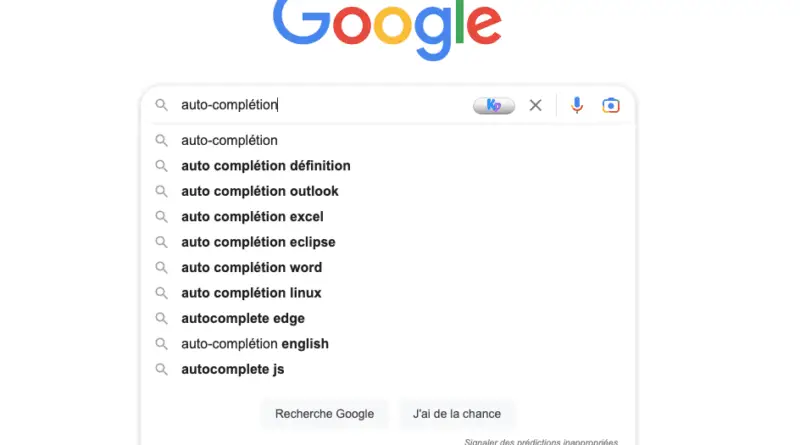 Google Auto complétion